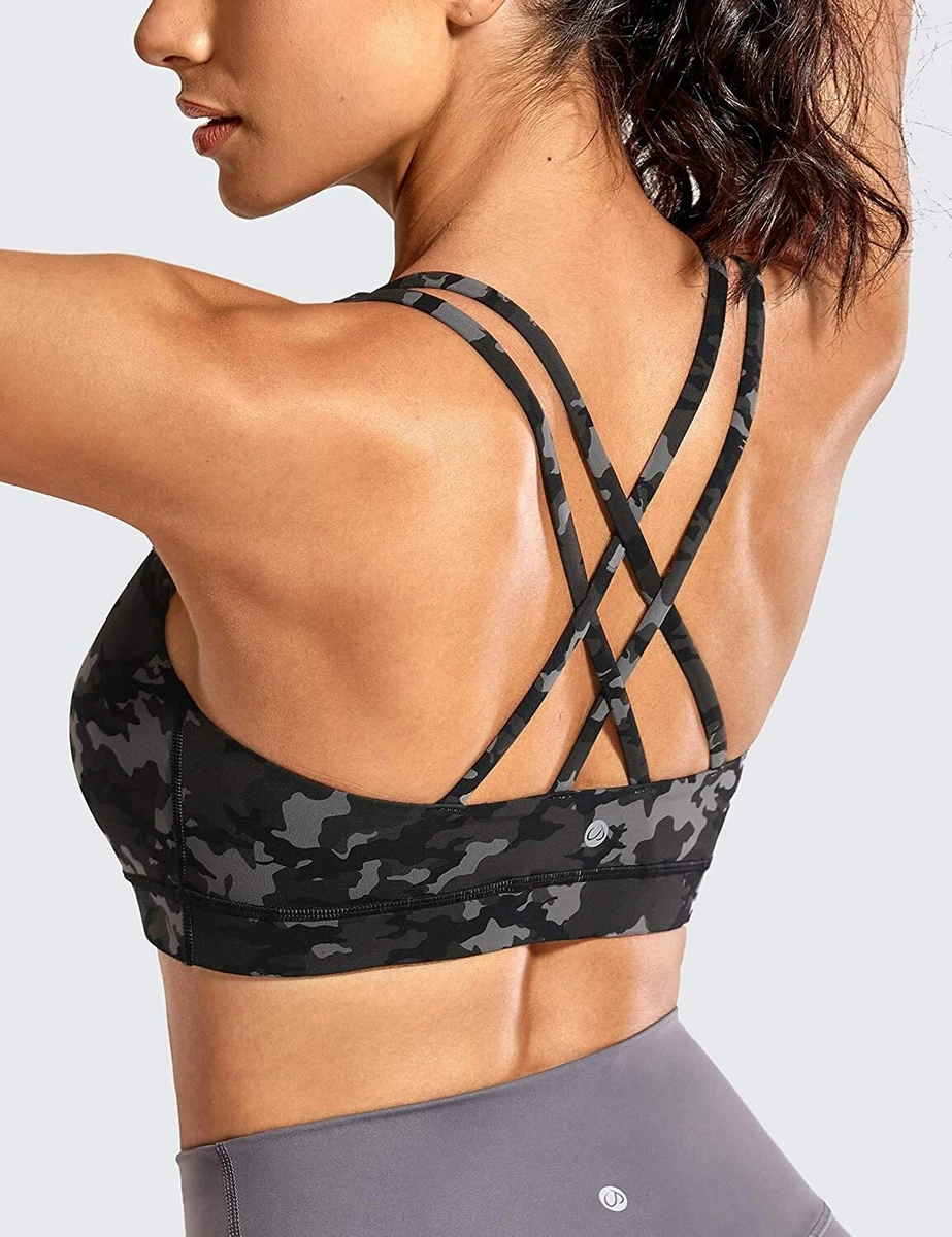 CRZ YOGA Women's Fitness Workout Yoga Bra Strappy Sports Bras