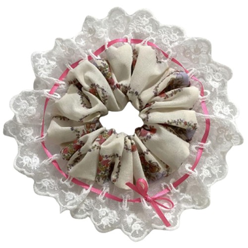 Big Lace Scrunchies for Women Oversized Thick Elastic Hair Ties 1PCS - Picture 2 of 9