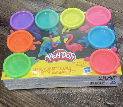 NEW Play-Doh 8-Pack Bright Neon Color Non-Toxic Modeling Compound