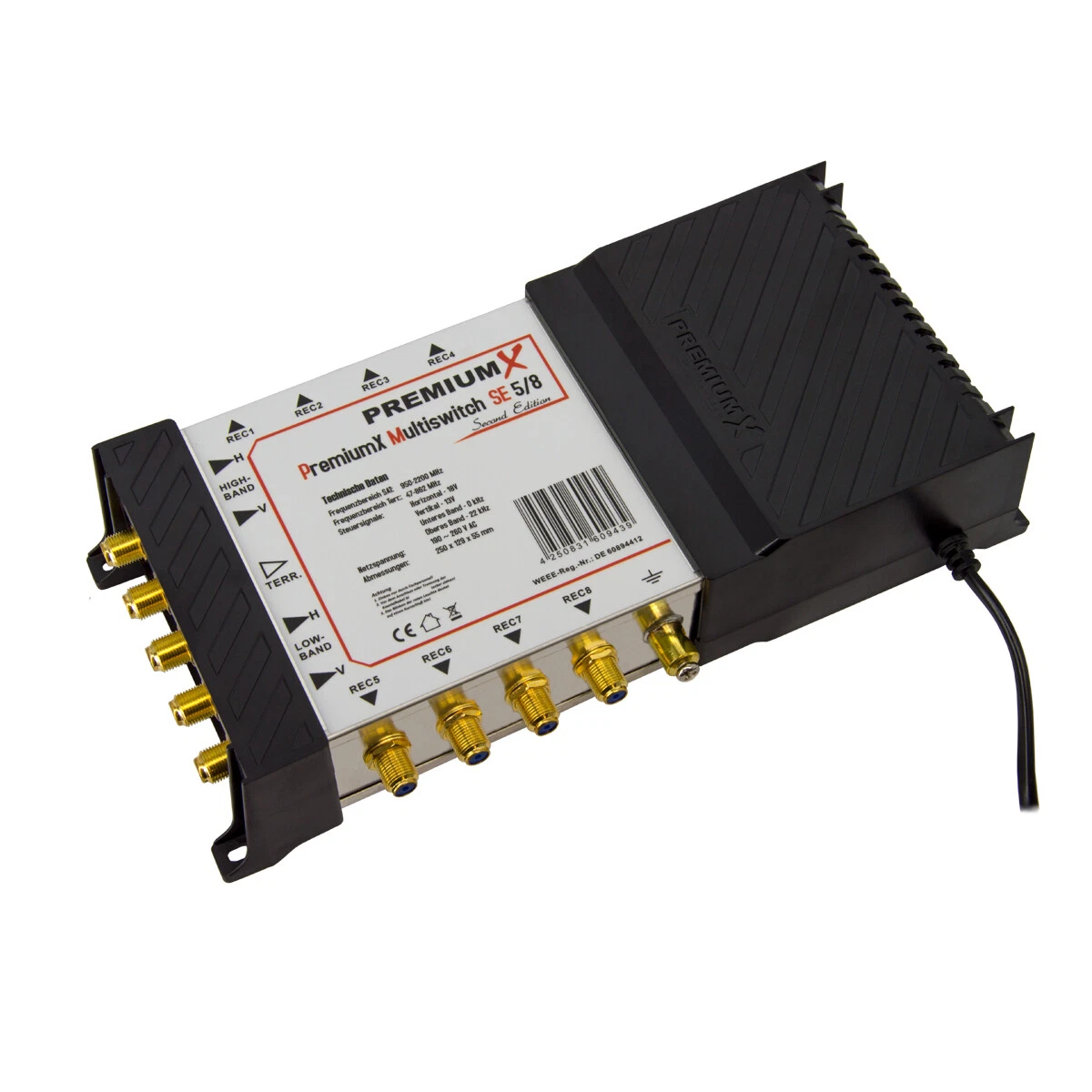 PremiumX PMSE 5/8 Multiswitch Matrix SAT Distribuidor 8 Receptor UHD