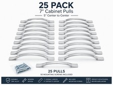 25 Pack 7" Polished Chrome Cabinet Pull 5" Center Kitchen Cabinet Drawer Handle