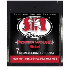  Power Wound Nickel Electric Guitar Strings (S.I.T.), 7-String Extra Light 9 