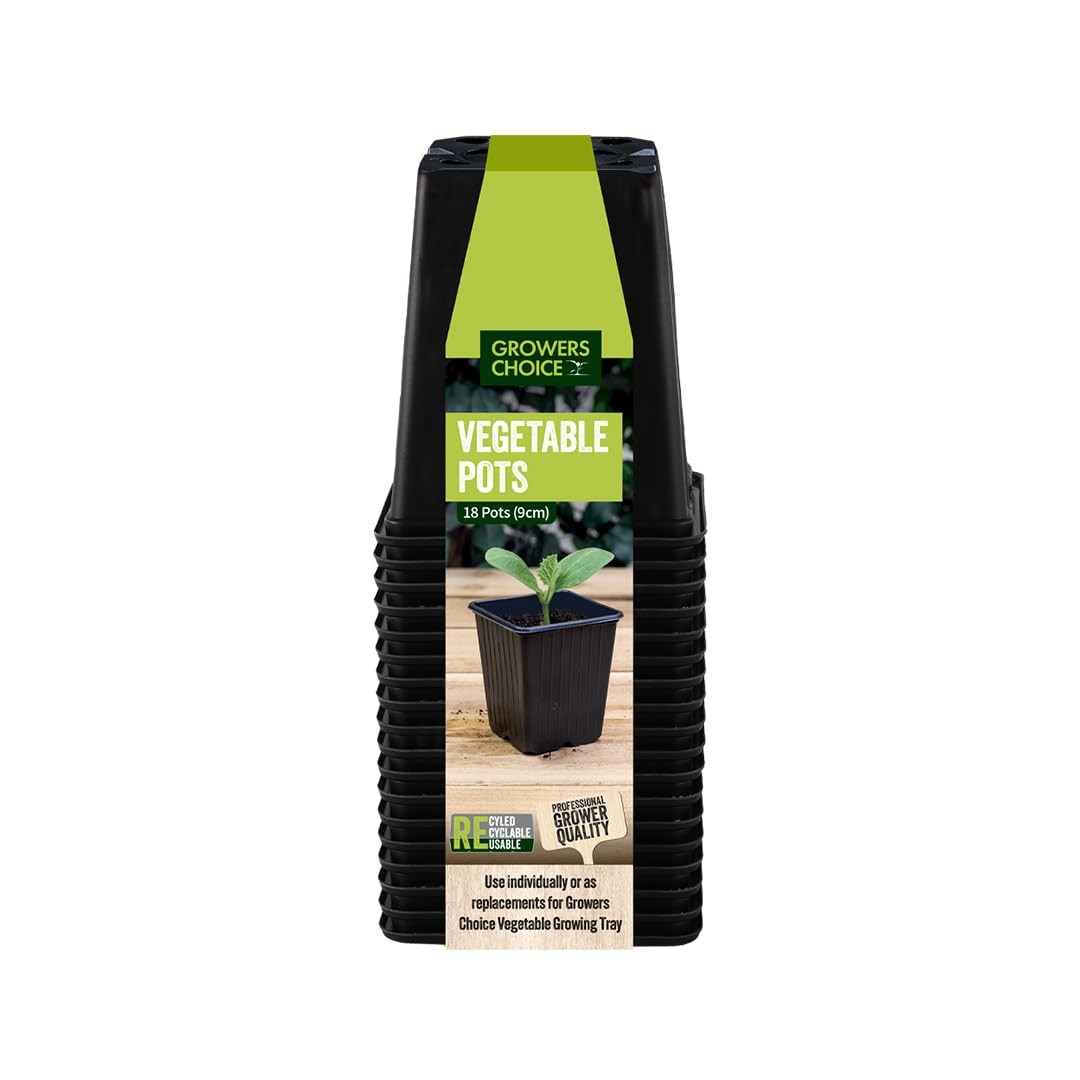 Ersatz-Gemüsetöpfe, 9 cm, quadratisch, 18 Stück, N326, Schwarz