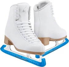 Jackson Womens Size-5.0, White - Mark II Blades w/ Cotton Candyz Blue Guard