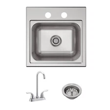 Elkay Parkway 15 in Drop In Stainless Steel All in One Bar Sink HDSB15156PWK