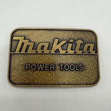 Vintage 1980's MAKITA Solid Brass Power Tools Belt Buckle Made in USA
