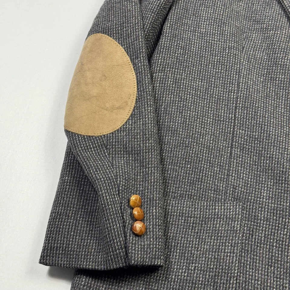 Blazer Orvis Para Hombres 42L Gris Lana Codo Parche Pata de Gallo Deportivo Abrigo Chaqueta EE. UU. Foto 3 de 4