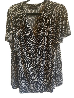Womens Plus Size Lane Brant Top Black & White Size 18/20