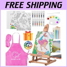 Kids Painting Easel Set with Acrylic Paints