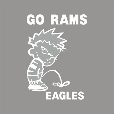Go Rams Pee on Eagles 1 Color Vinyl Decal Sticker Car Window Wall