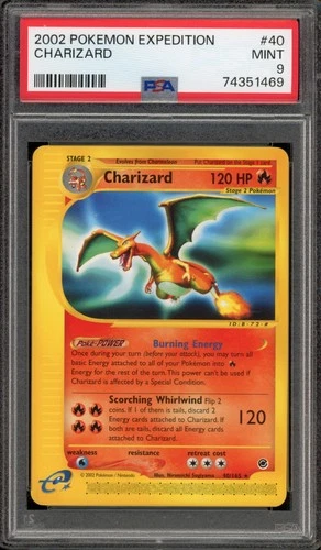 Pokemon Charizard Expedition NON Holo Rare #40 PSA 9 Mint