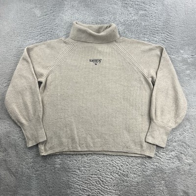 Tommy Hilfiger Damen Rollkragen Pullover Gr.S Beige Knit Strick Sweater Vintage