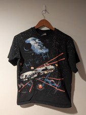Vintage 1996 Star Wars Millennium Falcon Death Star Battle T Shirt Youth XL