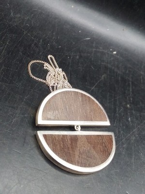 Komplett gepunzt Silber Modernist Anhänger mit Holzintarsien von Jorge Revilla