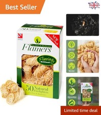 50-Pack Natural Firelighters - Eco-Friendly & Odourless Fire Starters 0.50 per lighter