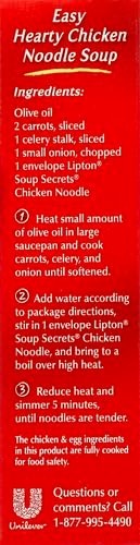SOUP SECRETS Lipton Instant Soup Mix Chicken Flavor Noodle For a Warm Cup of ...