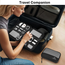 Cord Organizer Travel Case, Cable Storage Bag, 2 Pack  Water Resistant, Tech...
