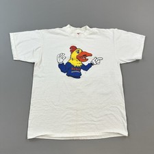 Vintage Hardees Shirt Mens XL White Chris P Chicken Single Stitch USA Made 90s