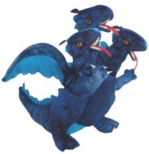 Folkmanis Three Headed Blue Dragon Hand Puppet Plush 16" Puppet Fantasy