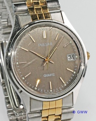 PULSAR (2557) Quarzuhr   Stahl   Mineralglas, orig. Gliederband   10er