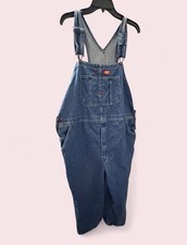Dickies Blue Denim Cotton Unisex Work Overalls W91C5U Mechanic Construction
