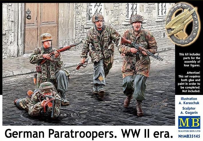 Master Box Mb35145 - 1/35 German Paratroopers, WWII Era - New