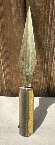Vintage Solid Brass Flag Pole Topper Finial Spear Tip 1" Diameter 8.5" Long