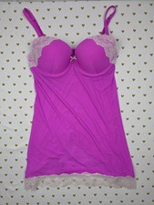 Victorias Secret Purple Push Up chemise slip Babydoll 36C Lingerie Nightie