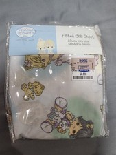 NEW Vintage Precious Moments Babies Buttons  Bows Fitted Crib Sheet Crown