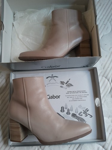 Gabor Taupe Ankle Heel Boots UK 7/EU39 - Picture 1 of 3