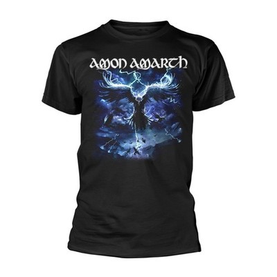 AMON AMARTH - RAVEN'S FLIGHT (BLACK) BLACK T-Shirt, Front & Back Print Small