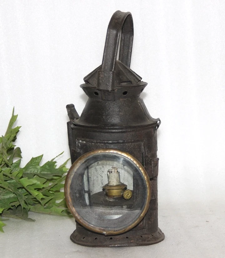ANCIENNE LANTERNE LAMPE chemin de fer EST train locomotive vapeur avant