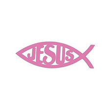 Jesus Christian Fish Sticker Vinyl Decal Notebook Car Window Laptop 5" x 1.5"