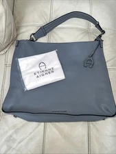 Vin-ETIENNE AIGNER *MARIANNE* Logo Grey Handbag/Purse/Weekend Tote BRAND NEWnice