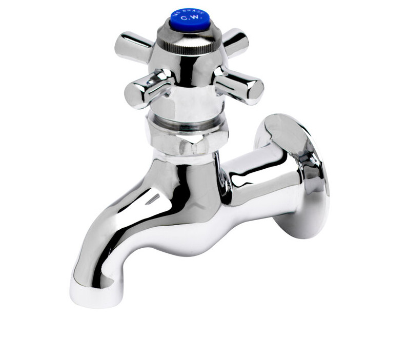 T&S B-0707 Sill Faucet, Self-Closing, 1/2" NPT Female Inlet, 3/4" Garden