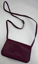 Vera Pelle Full Grain Italian Leather Deep-Red Crossbody Shoulder Bag. Handmade