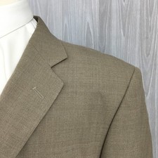 Stafford Men's Wool Blend 2 Gold Button Blazer Brown Size 46R