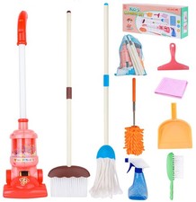 Kids Cleaning Set - 8Pcs Toddler Broom and Toy Cleaner, Pretend Play Children