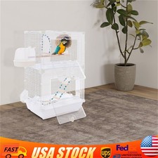 25" H Wire Bird Cage for Finches Canaries Travel Bird House w/ Climbing Ladder