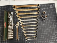 Vintage S-k Wayne Tool Lot Socket Set And Wrench Set Sae Vintage S-k Wayne Tool Lot Socket Set And Wrench Set Sae
