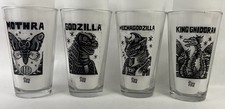 Godzilla Pabst Blue Ribbon FULL SET 16oz Pint Glasses - Attack Peter PBR Limited