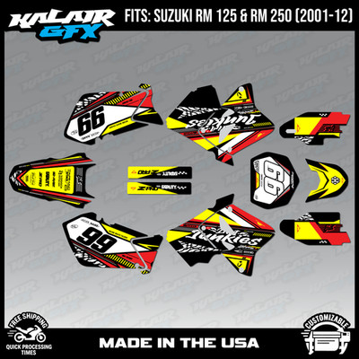 Graphics Kit For Suzuki RM125 RM250 (2001-2012) Rugged-Red