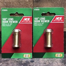 Lens Door Viewer 160 Deg Solid Brass Home Security Peephole ACE 5298849 Lot Of 2
