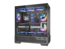 SAMA V43 Mid-Tower PC Case, 6 x 120mm PWM ARGB Fans, 4mm Tempered Glass, USB3.1