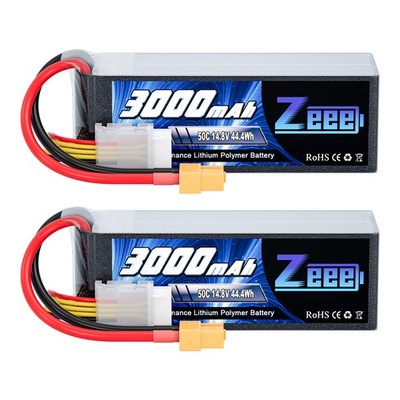2x Zeee 14.8V 3000mAh XT60 4S Lipo Akkus 50C für RC Auto Heli Flugzeug Airplane