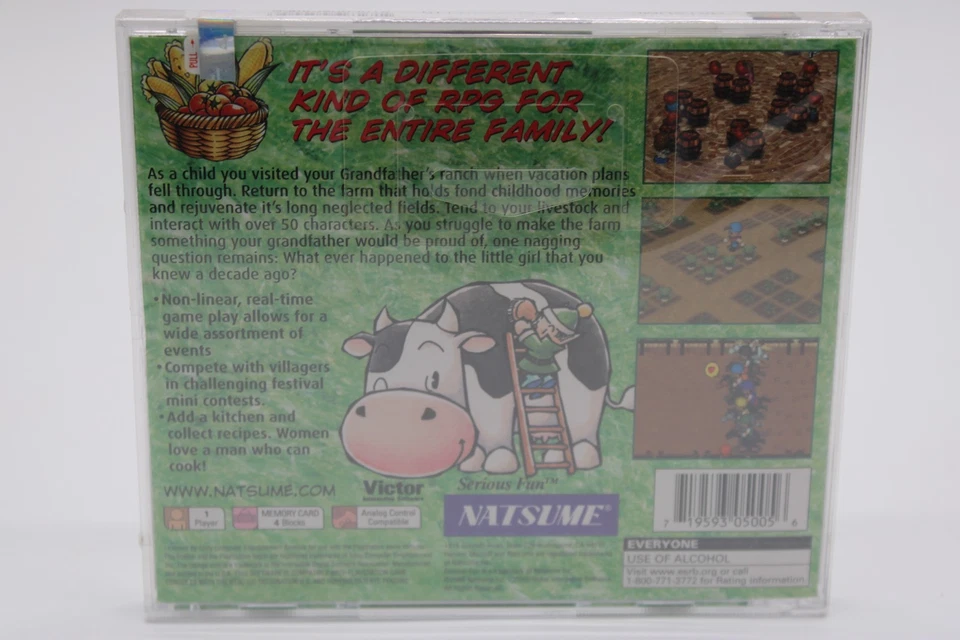 PS1 Harvest Moon Back to Nature SEALED 2000 Sony Playstation 1 CIB w/Hang Tab - Image 2 of 4