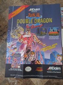 NES Double Dragon 2 The Revenge Box con poster raro strizzacervelli, inserto e scheda reg!