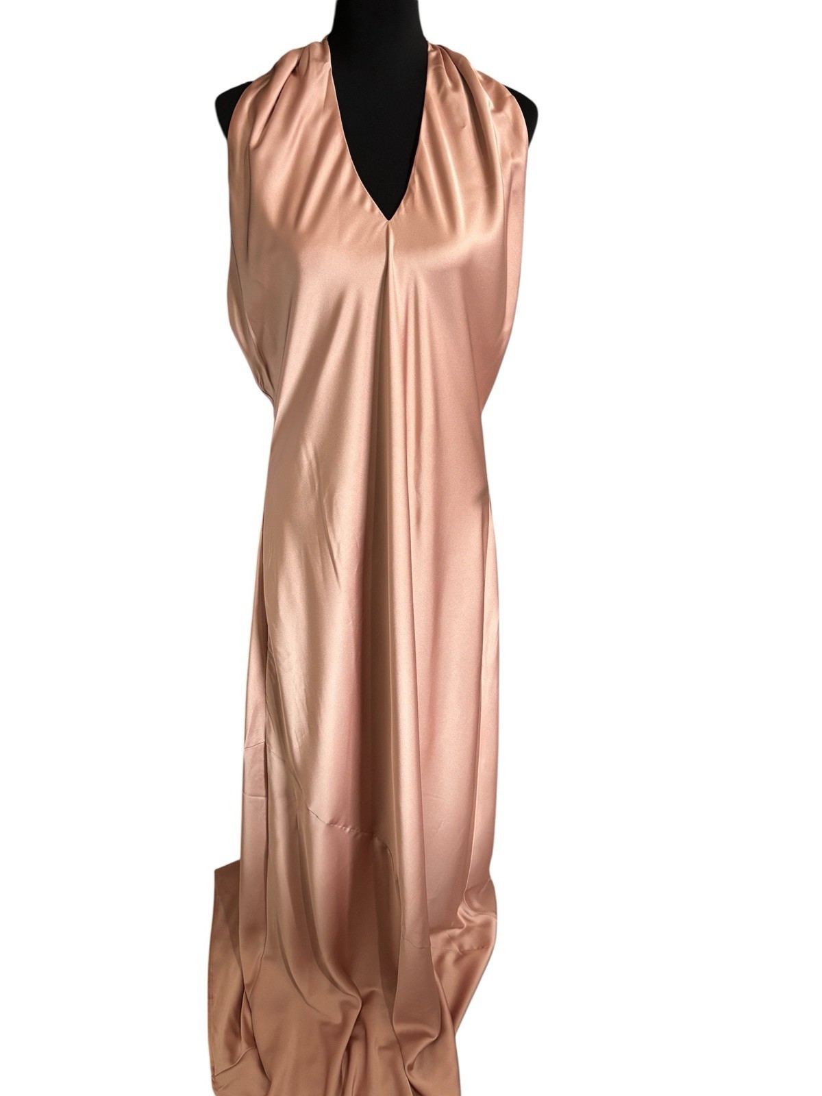 NWOT Show Me Your MuMu Women XLJasmine Halter Maxi Dress Luxe Satin Formal Gown