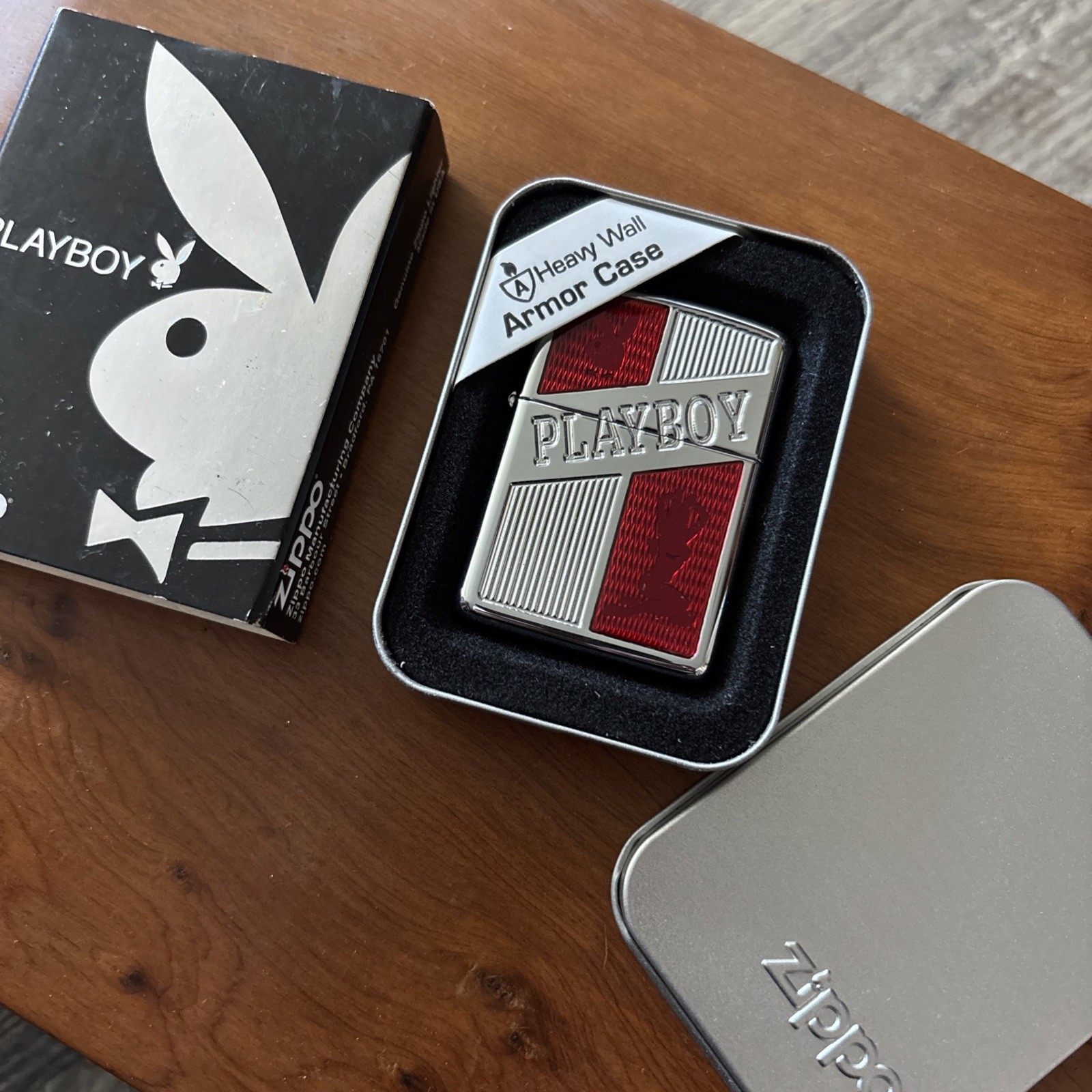 ZIPPO 2007 PLAYBOY SHE DEVIL RUBY RED ARMOR LIGHTER UNFIRED IN BOX B414