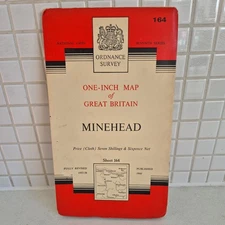 1960 Ordnance Survey One Inch Seventh Series Cloth Map 164 Minehead (inc Porlock
